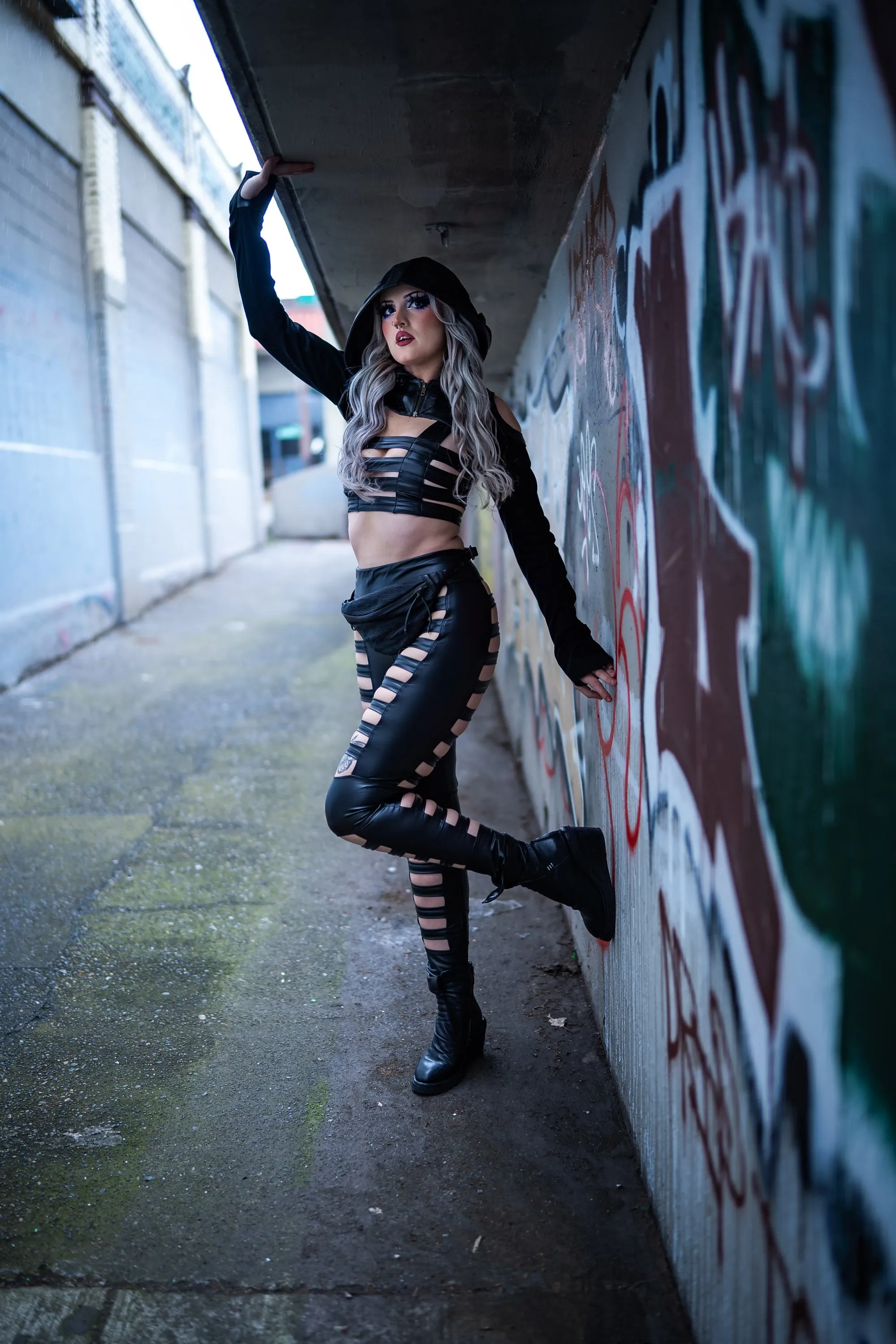 5D x Stellar Dust Cage Leggings - faux leather