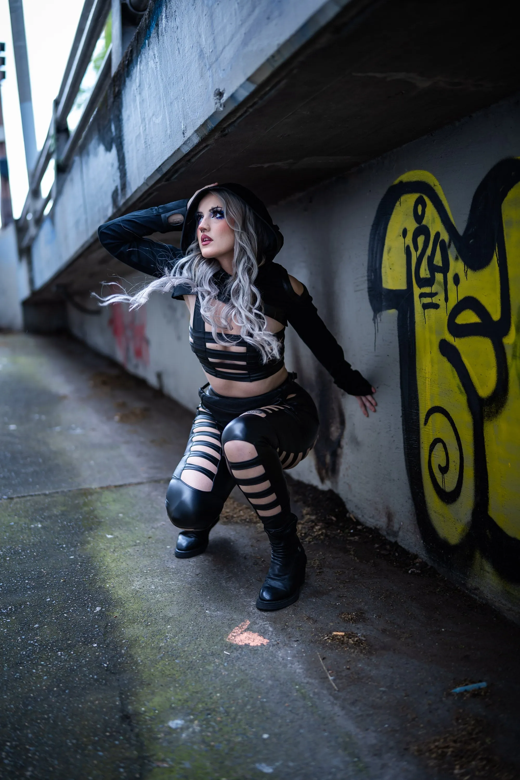5D x Stellar Dust Cage Leggings - faux leather