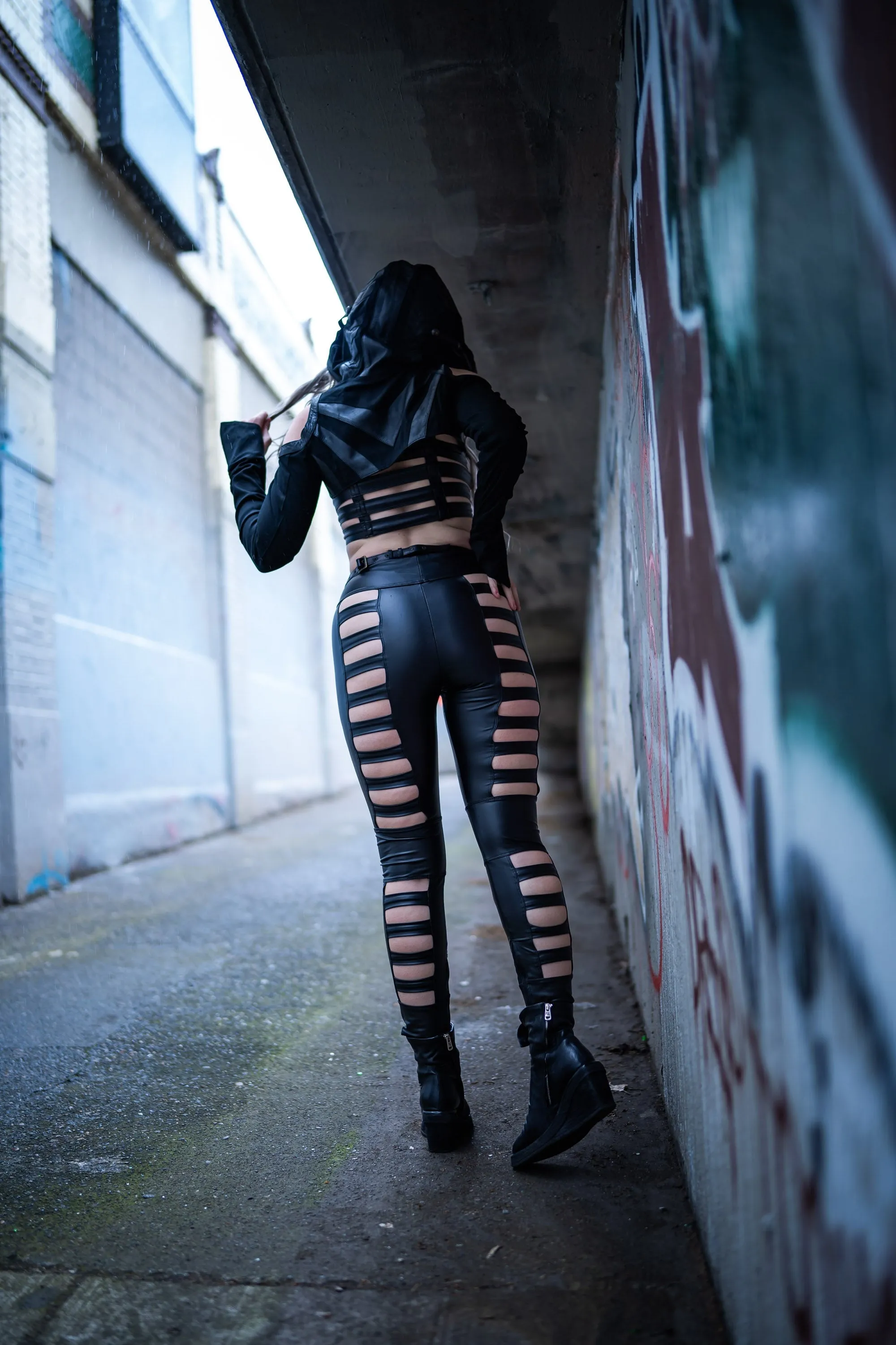 5D x Stellar Dust Cage Leggings - faux leather