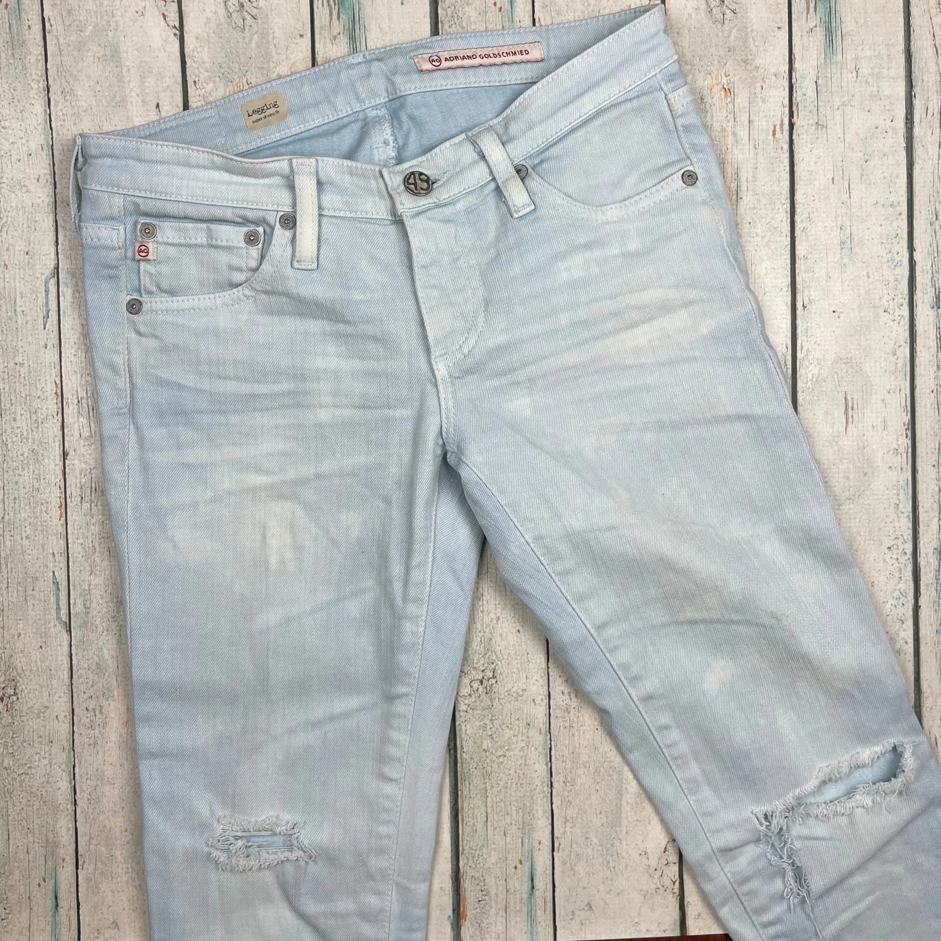 Adriano Goldschmied Pale Blue Super Skinny Jeans- Size 26R