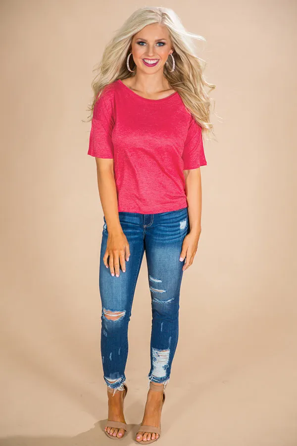 Along For The Ride Shift Tee in Raspberry