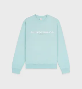 Athletic Club Crewneck - Aqua/White