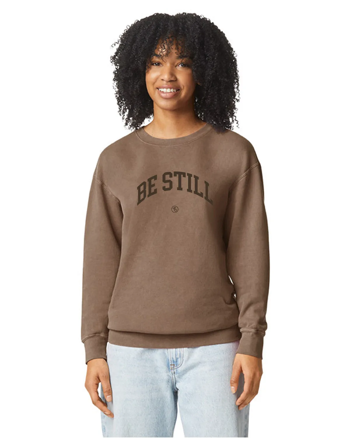BE STILL University Style Crewneck Sweatshirt