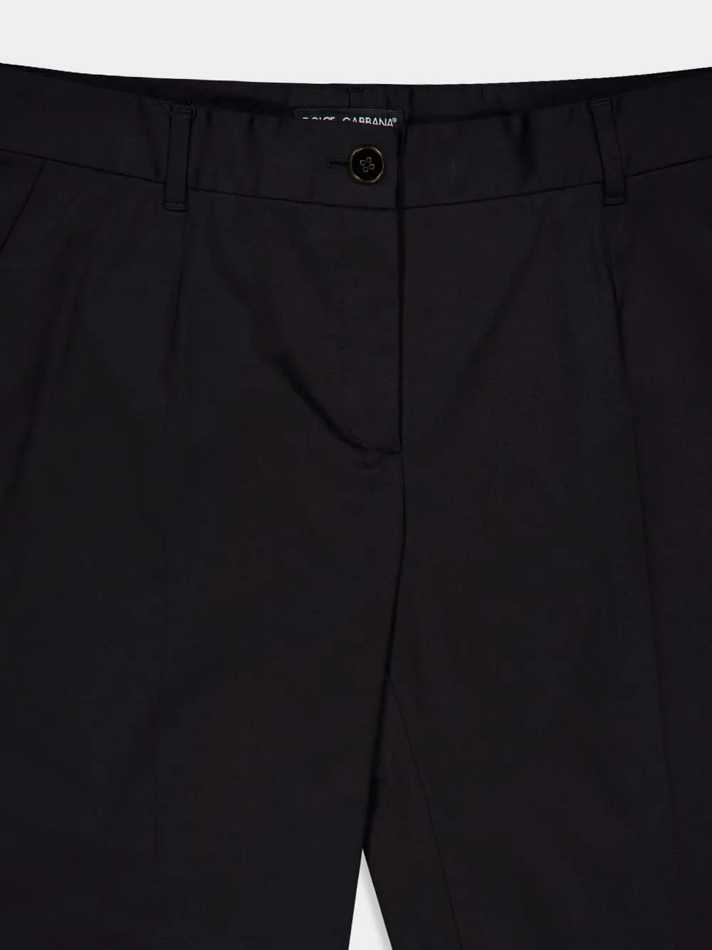 Black Cropped Tailored Trousers