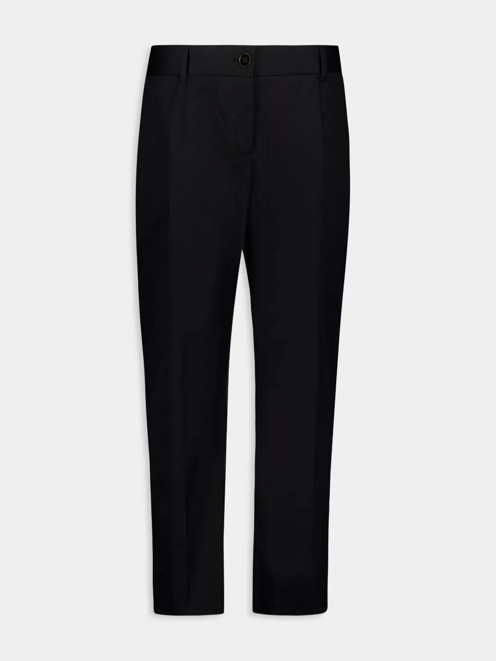 Black Cropped Tailored Trousers