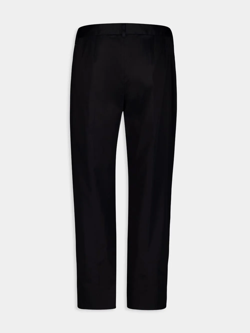 Black Cropped Tailored Trousers