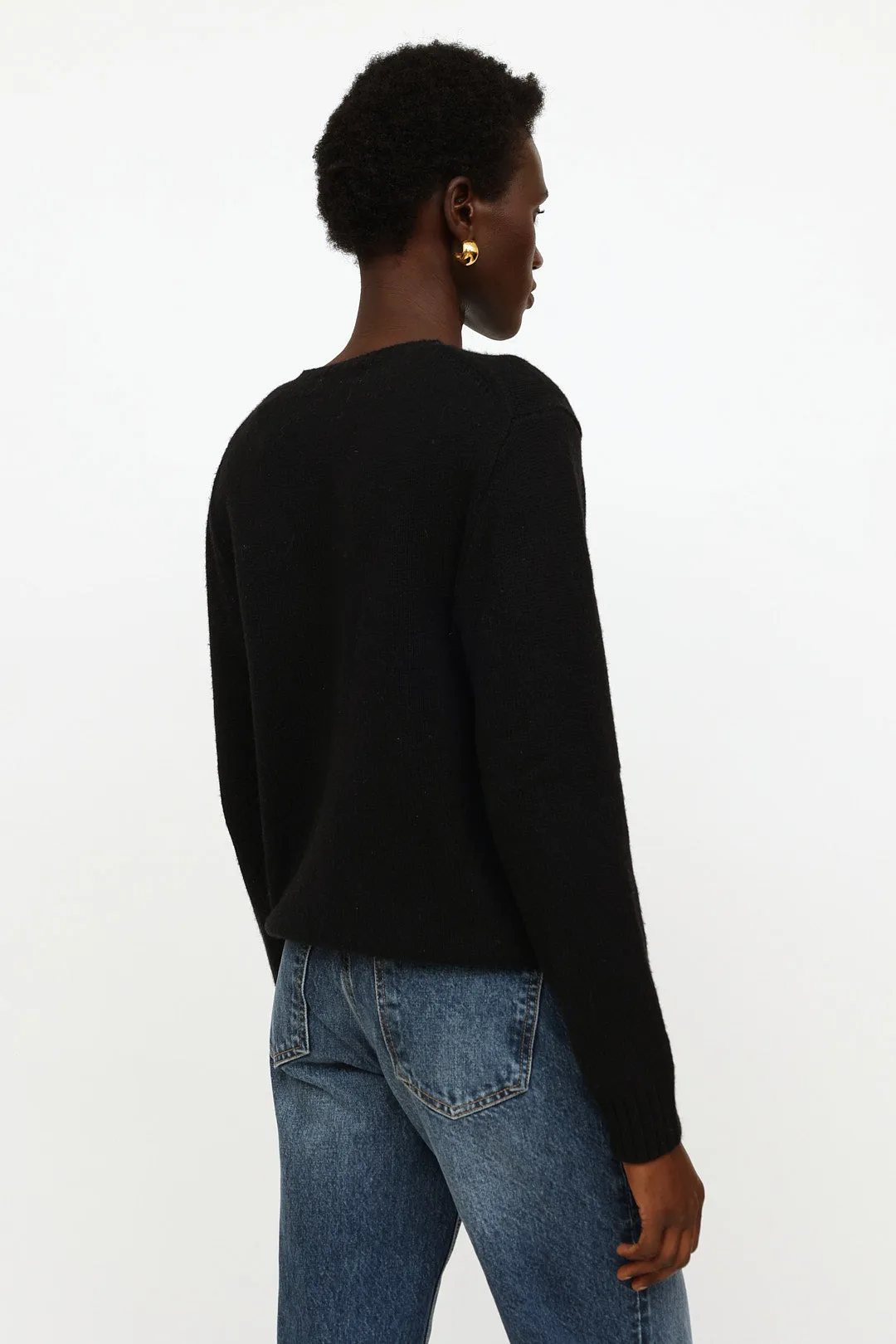 Black Embroidered Knit Sweater