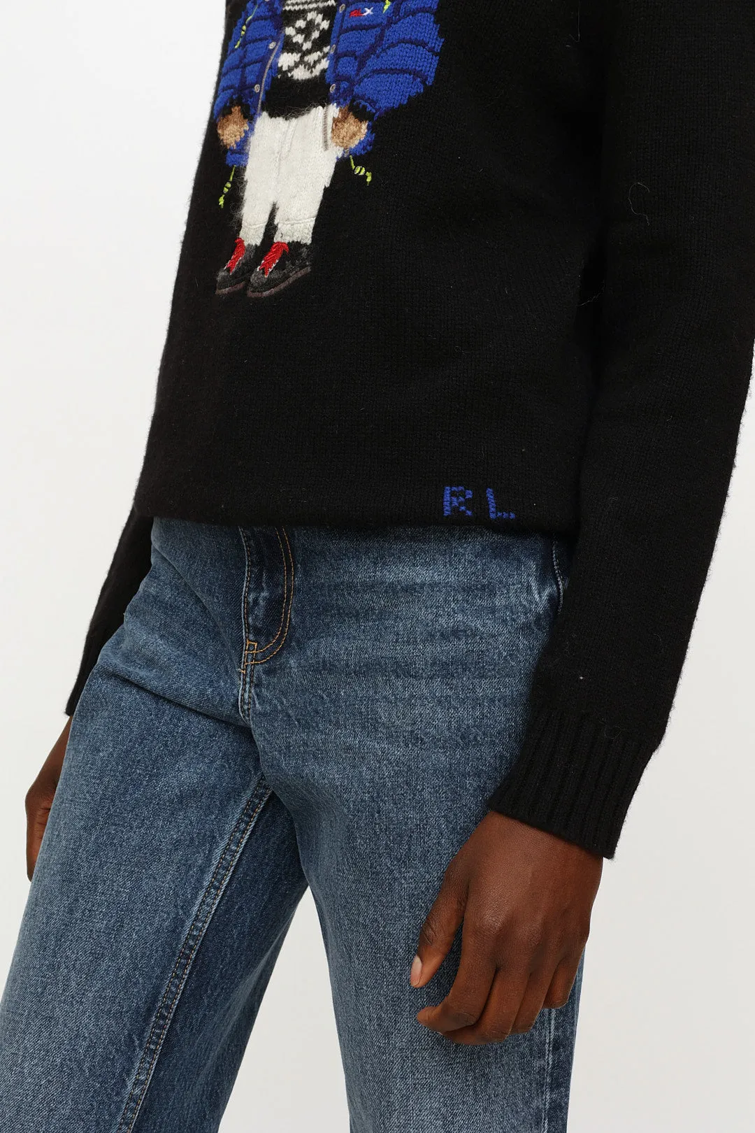 Black Embroidered Knit Sweater