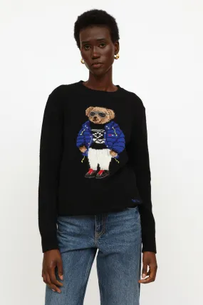 Black Embroidered Knit Sweater
