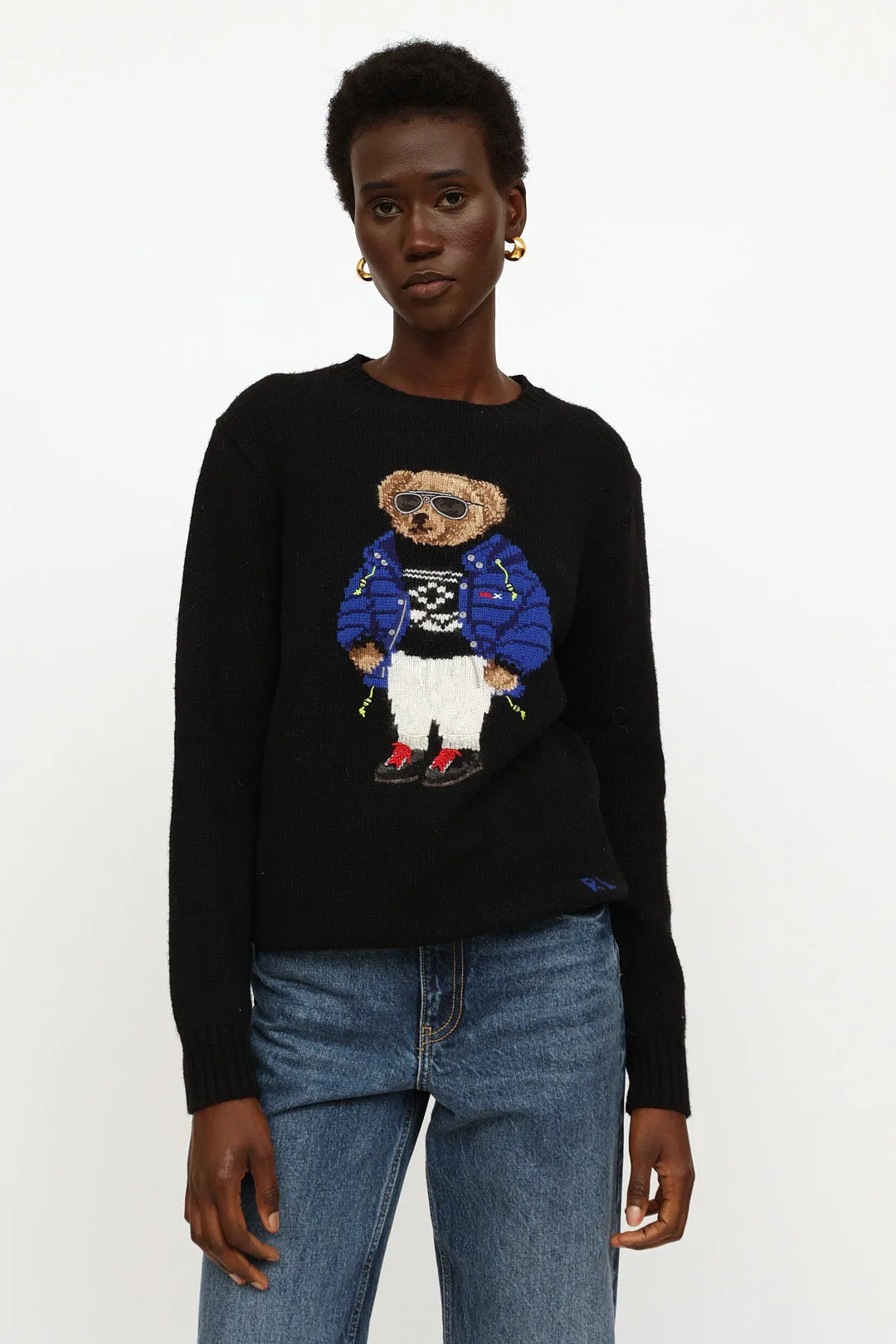 Black Embroidered Knit Sweater