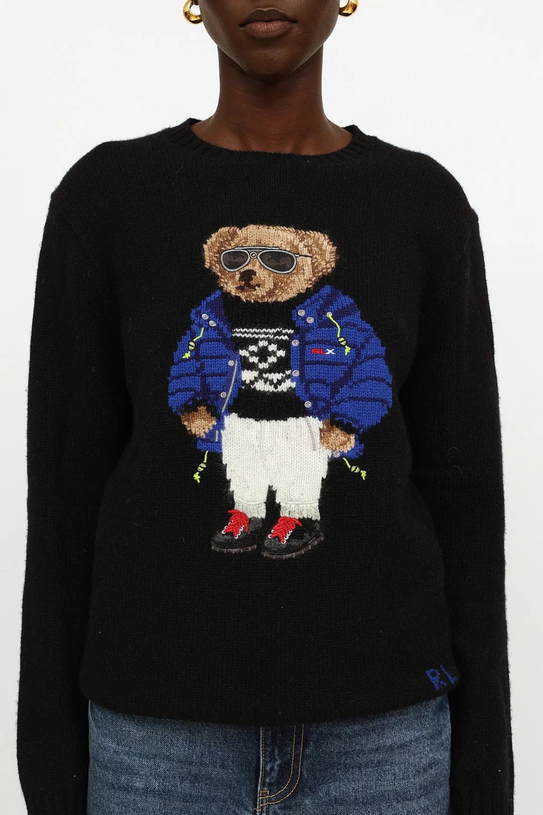Black Embroidered Knit Sweater