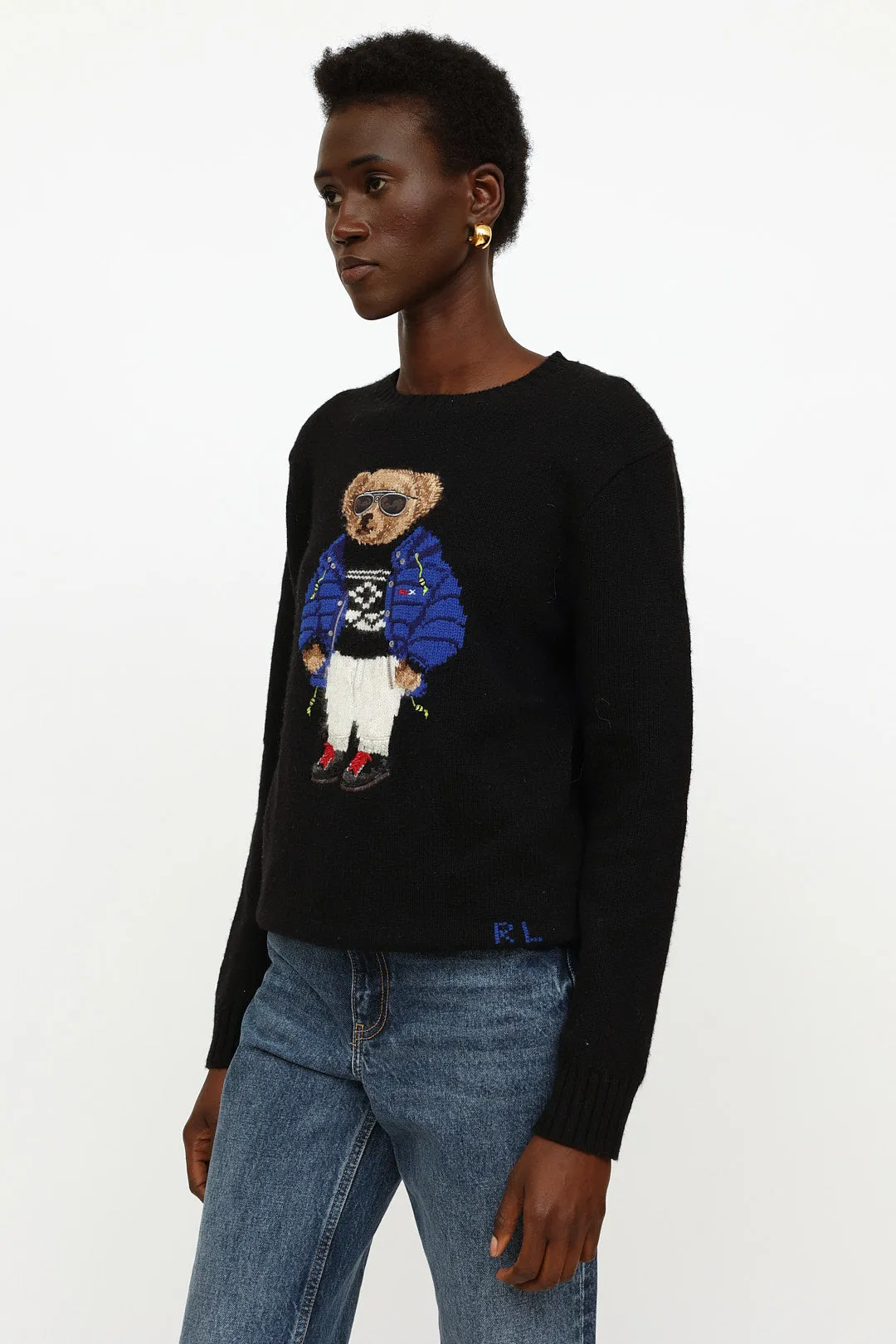 Black Embroidered Knit Sweater