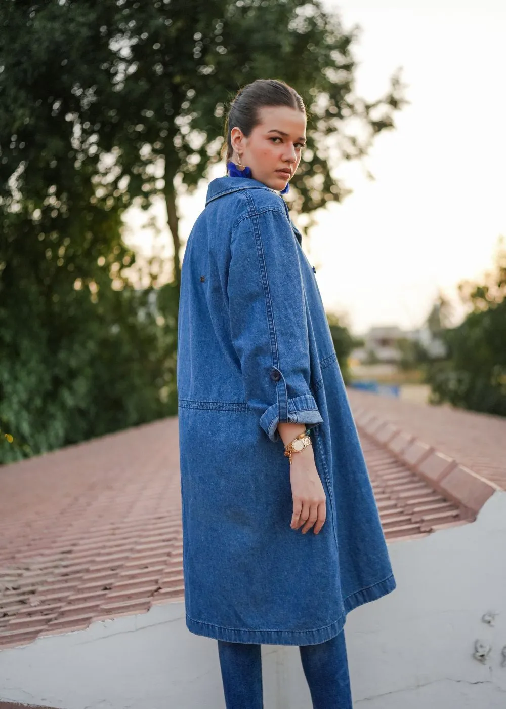 Blue Lapel Coat & Ingle Skinny Jeans Look