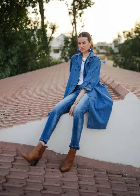 Blue Lapel Coat & Ingle Skinny Jeans Look