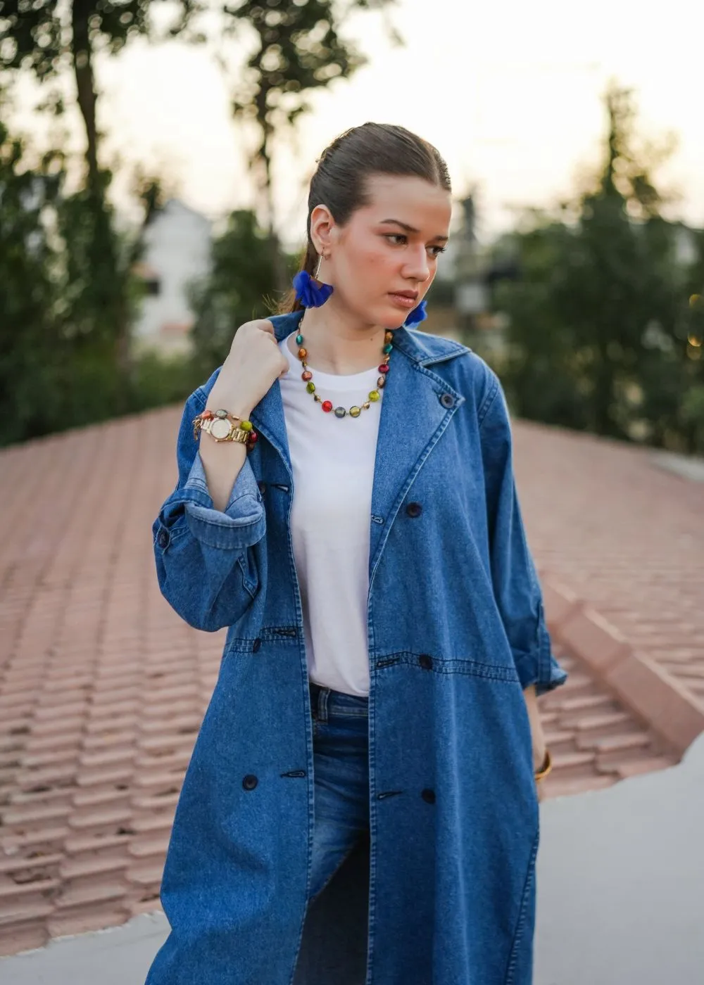 Blue Lapel Coat & Ingle Skinny Jeans Look