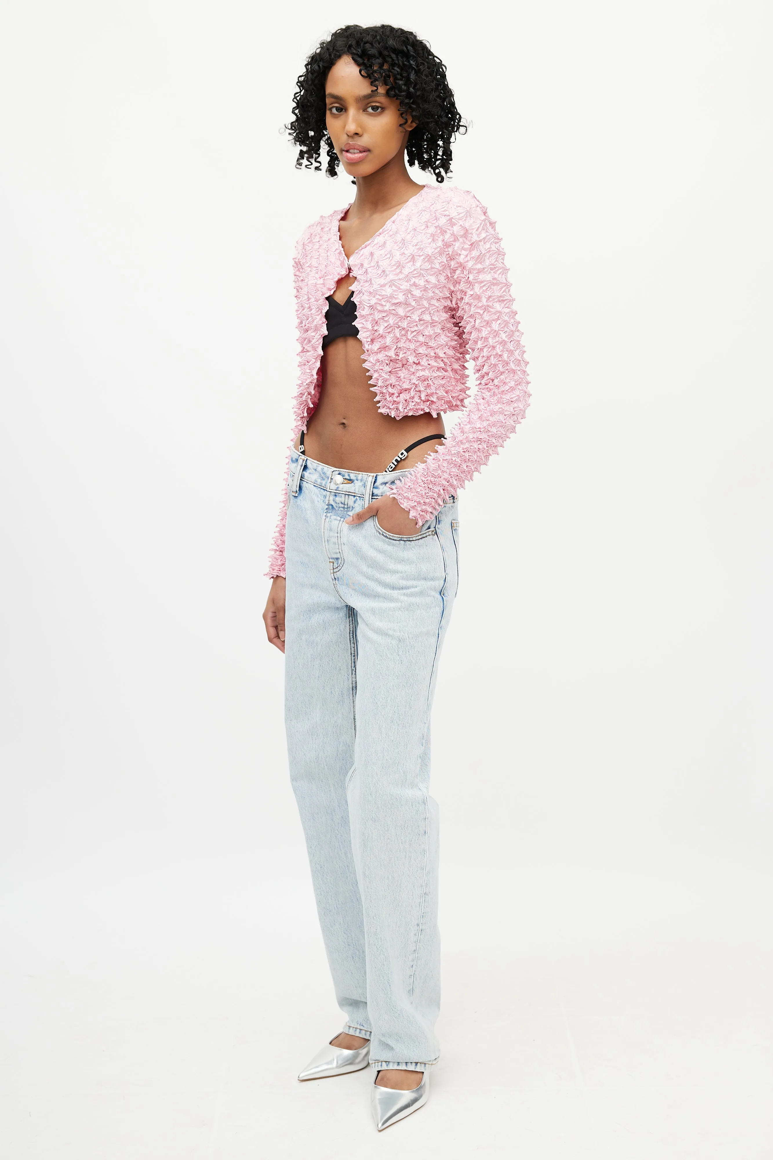 Blue Straight Leg Logo Strap Jeans