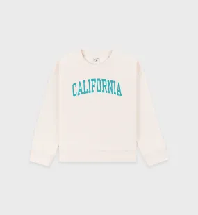 California Kids Crewneck - Cream/Spring Green