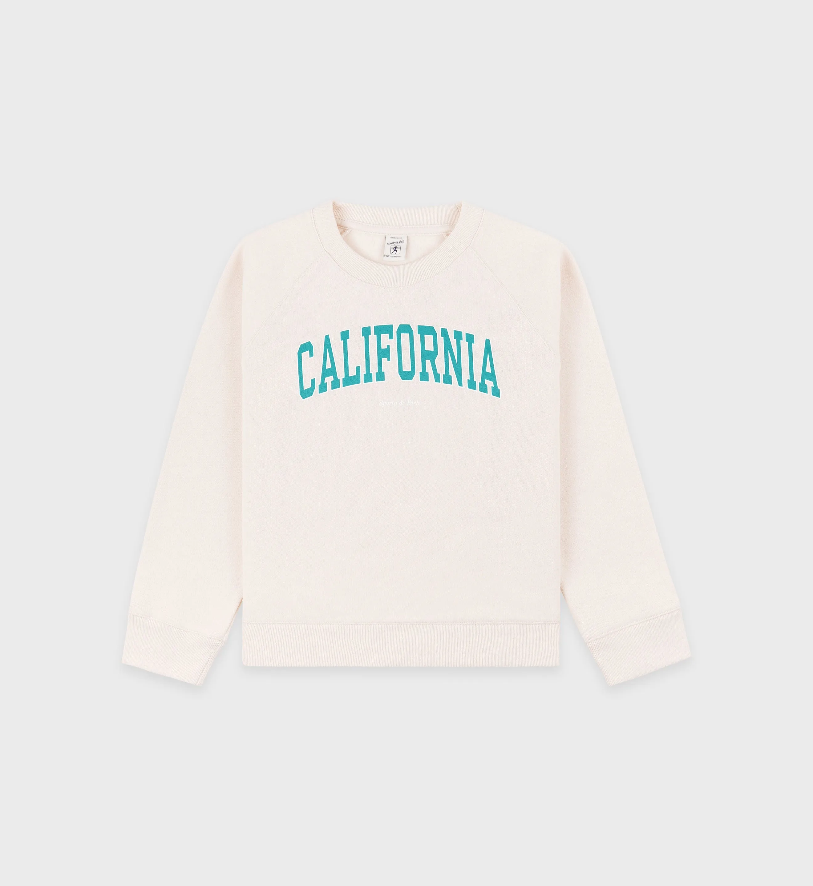 California Kids Crewneck - Cream/Spring Green