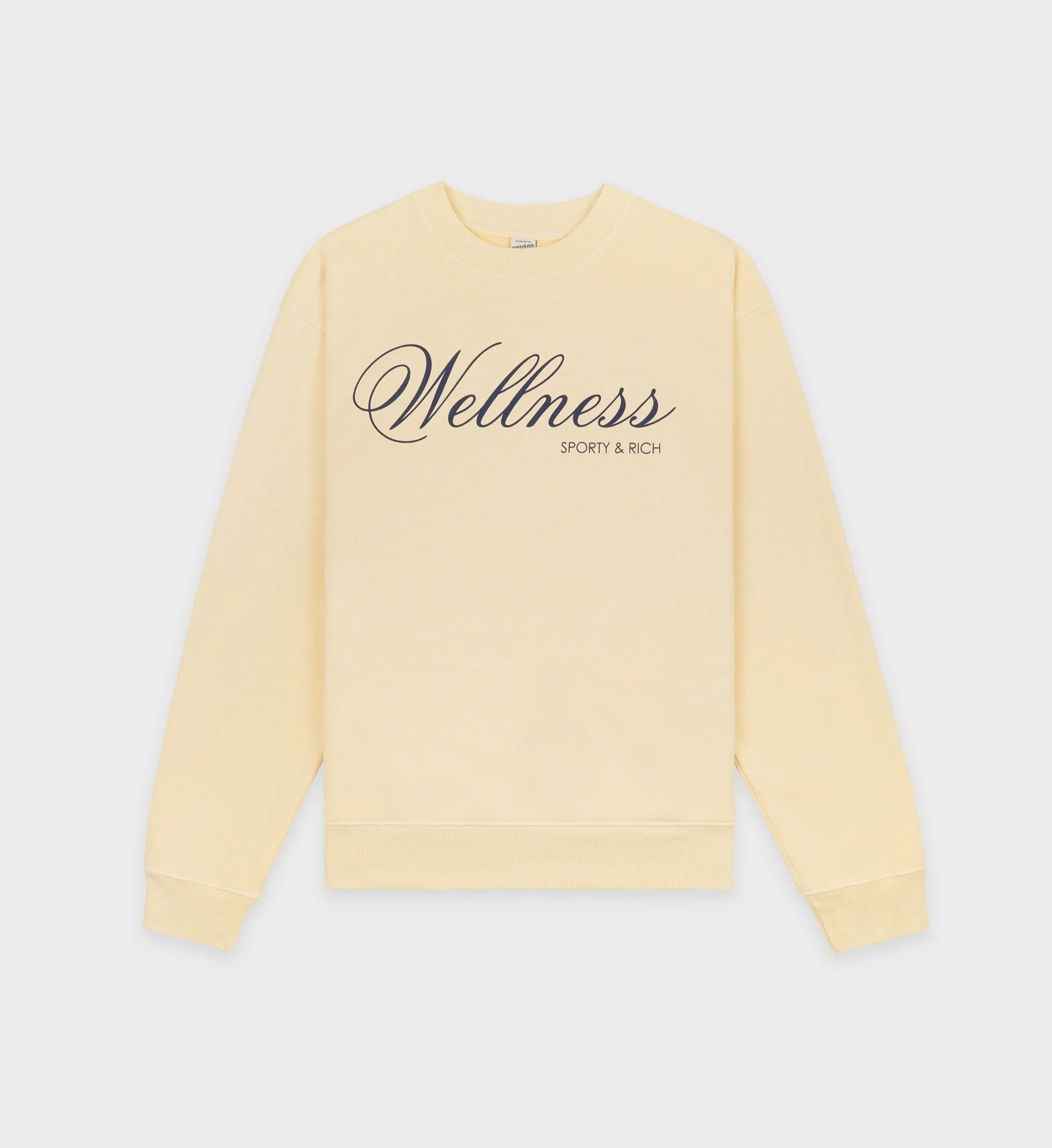 Carlyle Crewneck - Almond/Navy