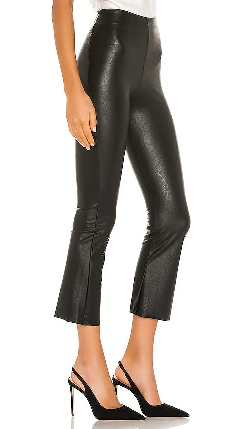 Commando Faux Leather Cropped Flare Pant in Black