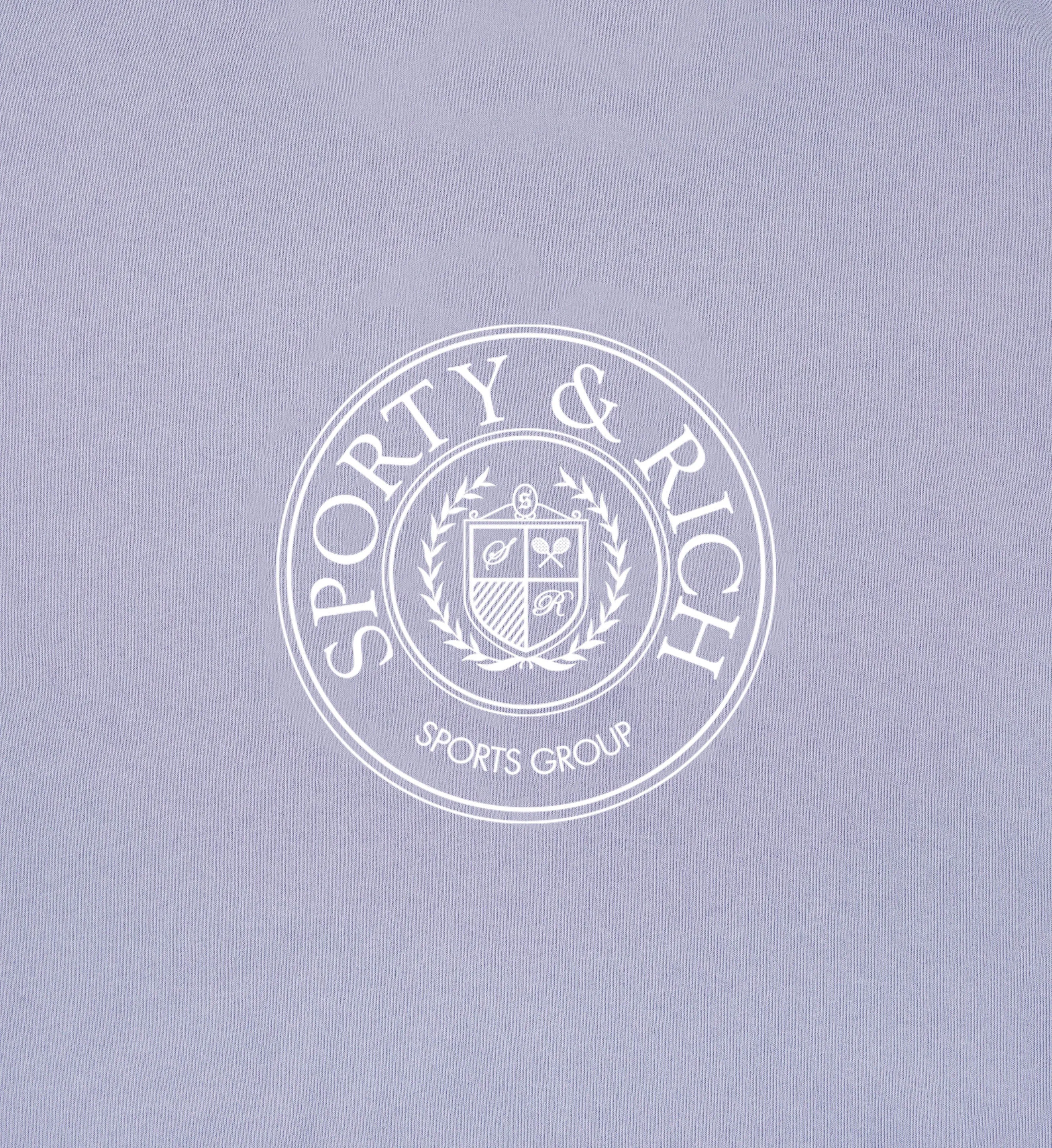 Connecticut Crest Crewneck - Washed Periwinkle/White