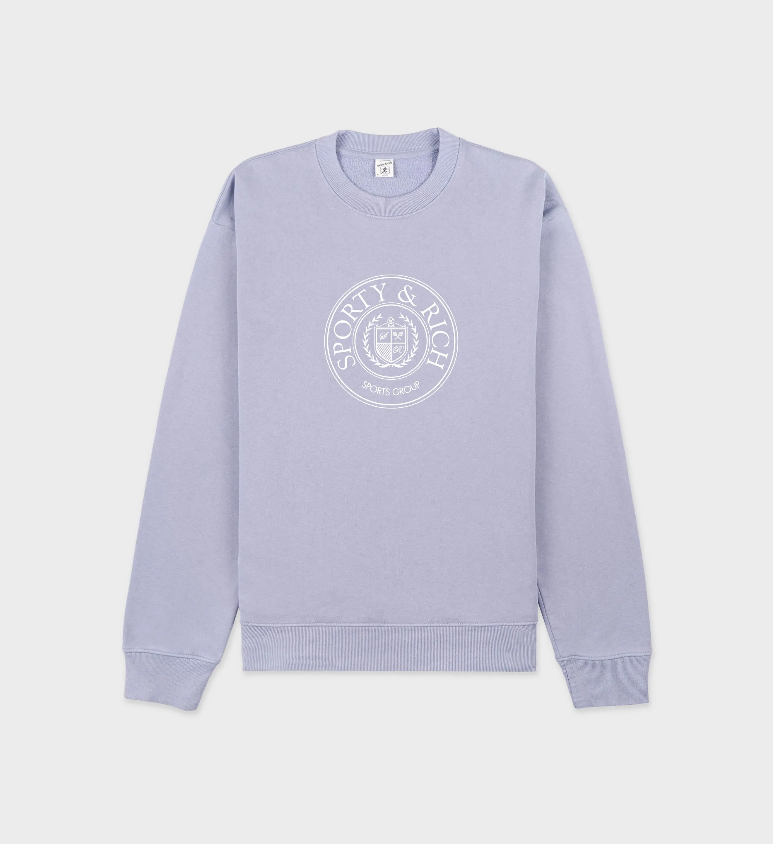 Connecticut Crest Crewneck - Washed Periwinkle/White
