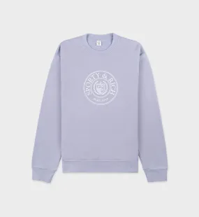 Connecticut Crest Crewneck - Washed Periwinkle/White