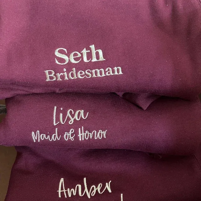 Custom Embroidered Sweatshirts, Hoodie - Personalized Crewnecks Wedding Gifts for Couple em3