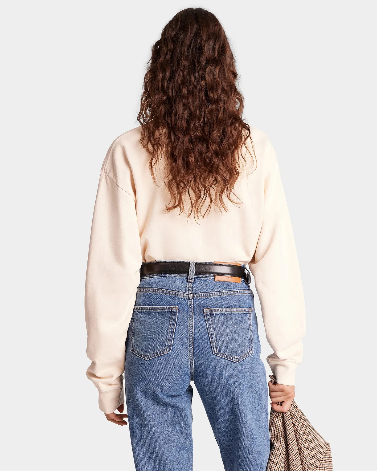 Equestrian Crewneck - Cream/Chocolate