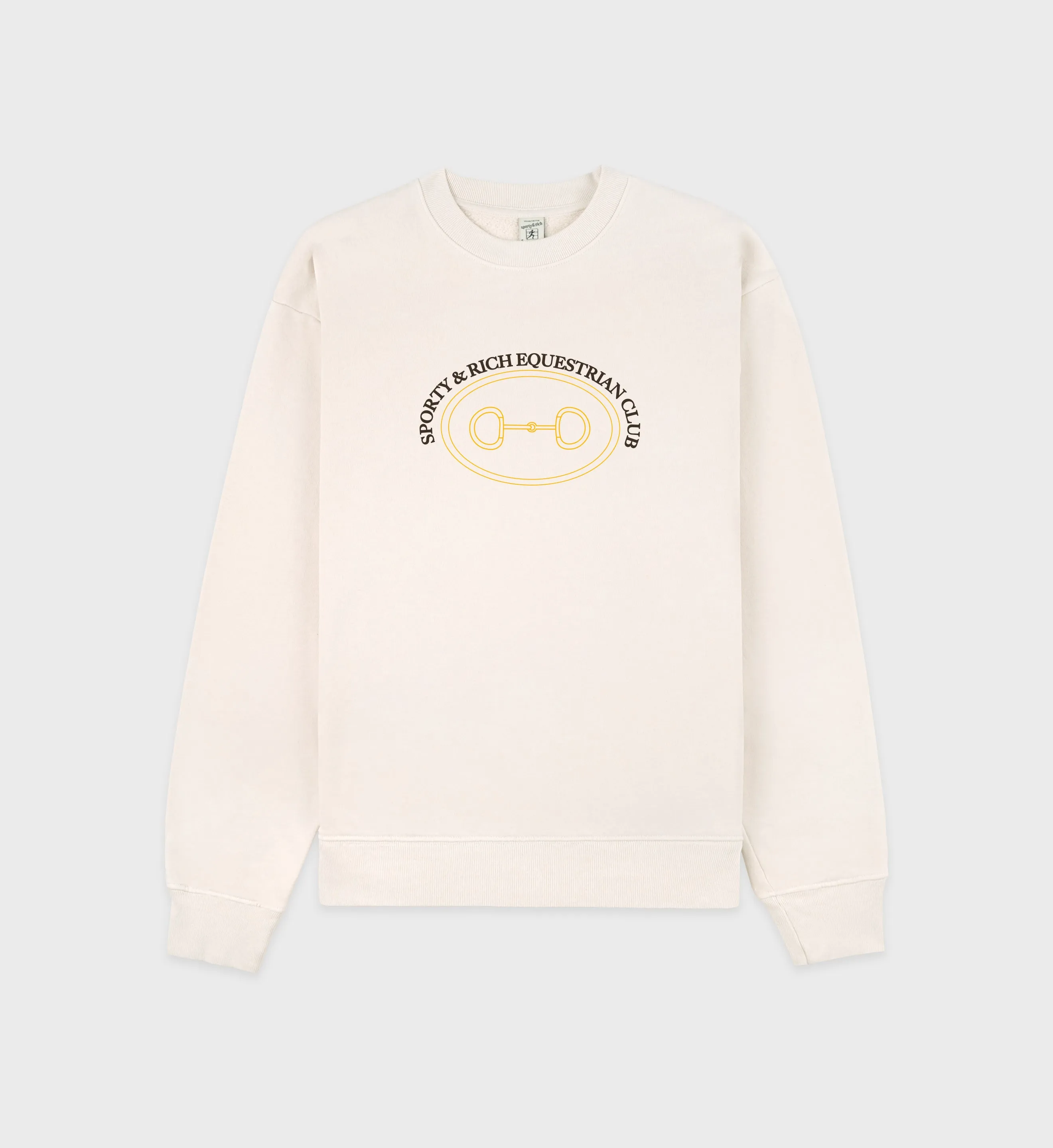 Equestrian Crewneck - Cream/Chocolate