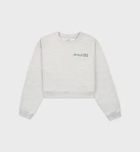 French Cropped Crewneck - Heather Gray/Navy