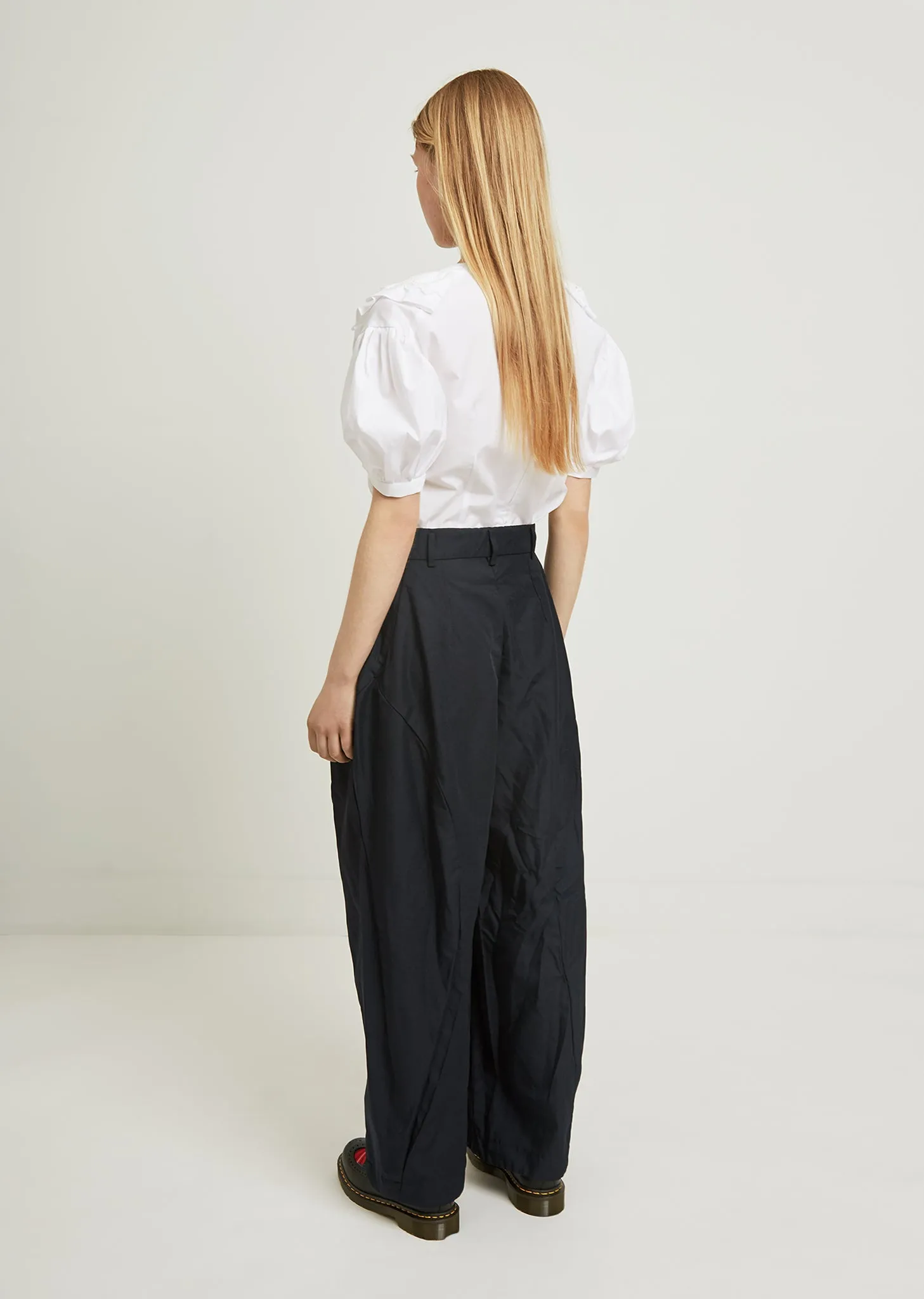 Garment Treated Wide Leg Trousers