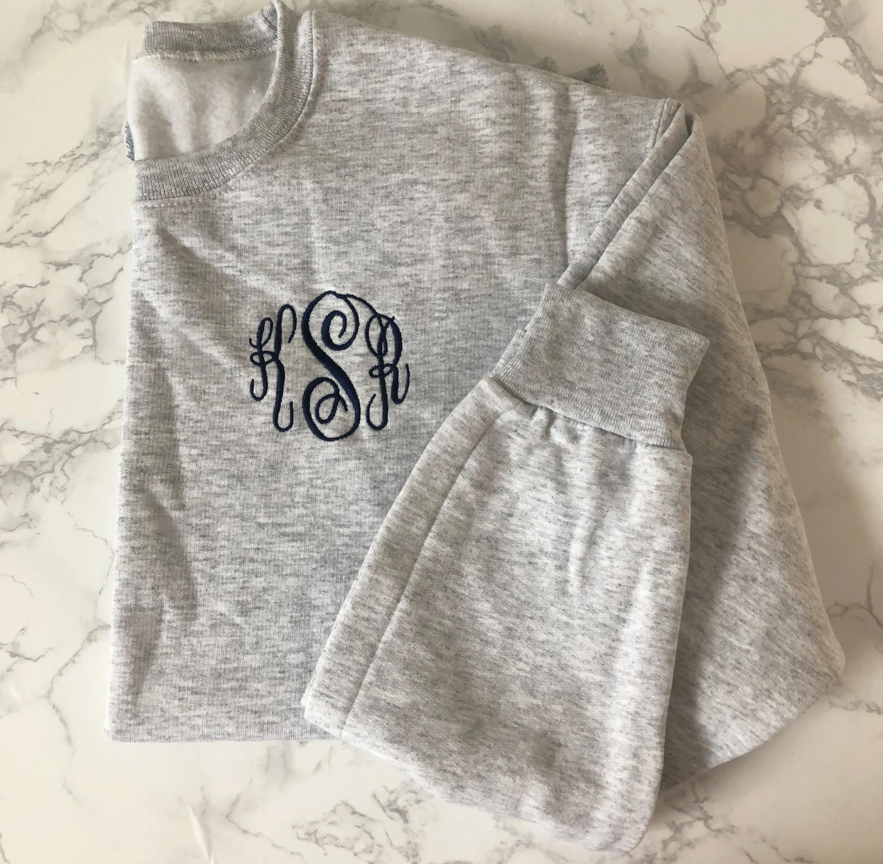 Grey Monogram Crewneck
