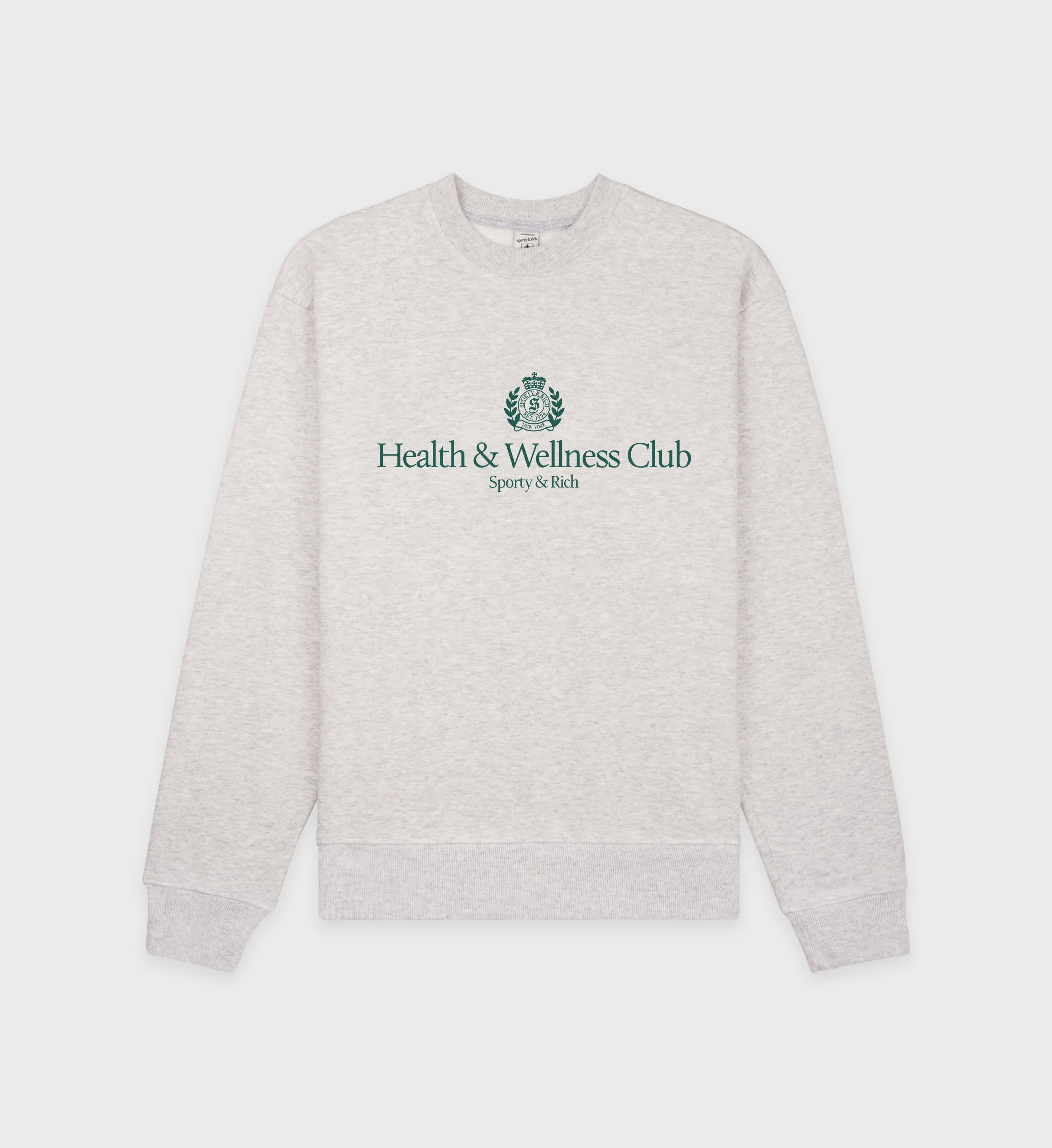 H&W Crest Crewneck - Heather Gray/Alpine