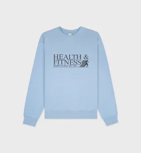 Health & Fitness Crewneck - Sky Blue/Black