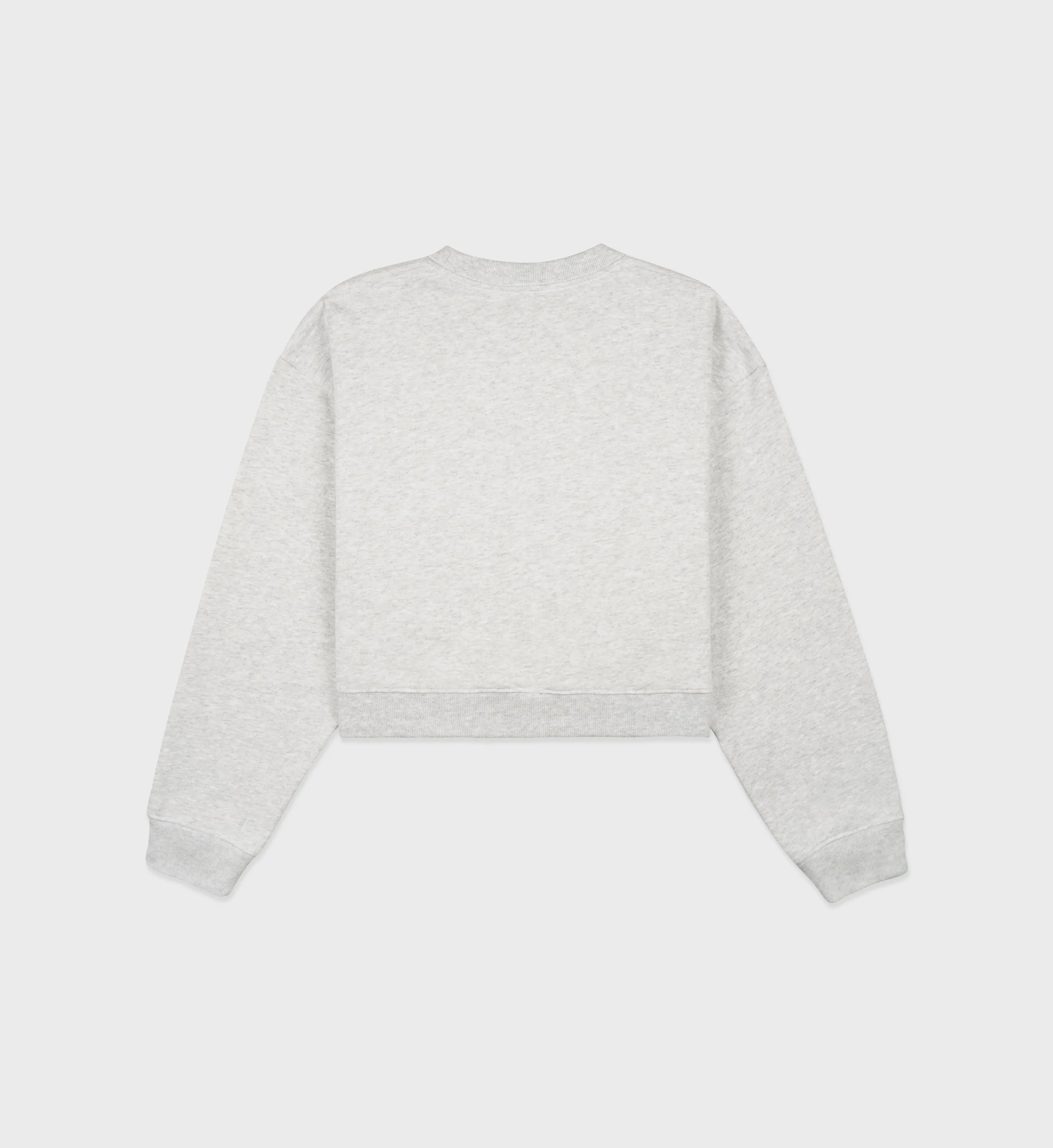 Hotel Flocked Cropped Crewneck - Heather Gray/Maroon