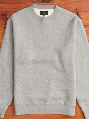 Japan-Made Fleece Crewneck in Heather Grey