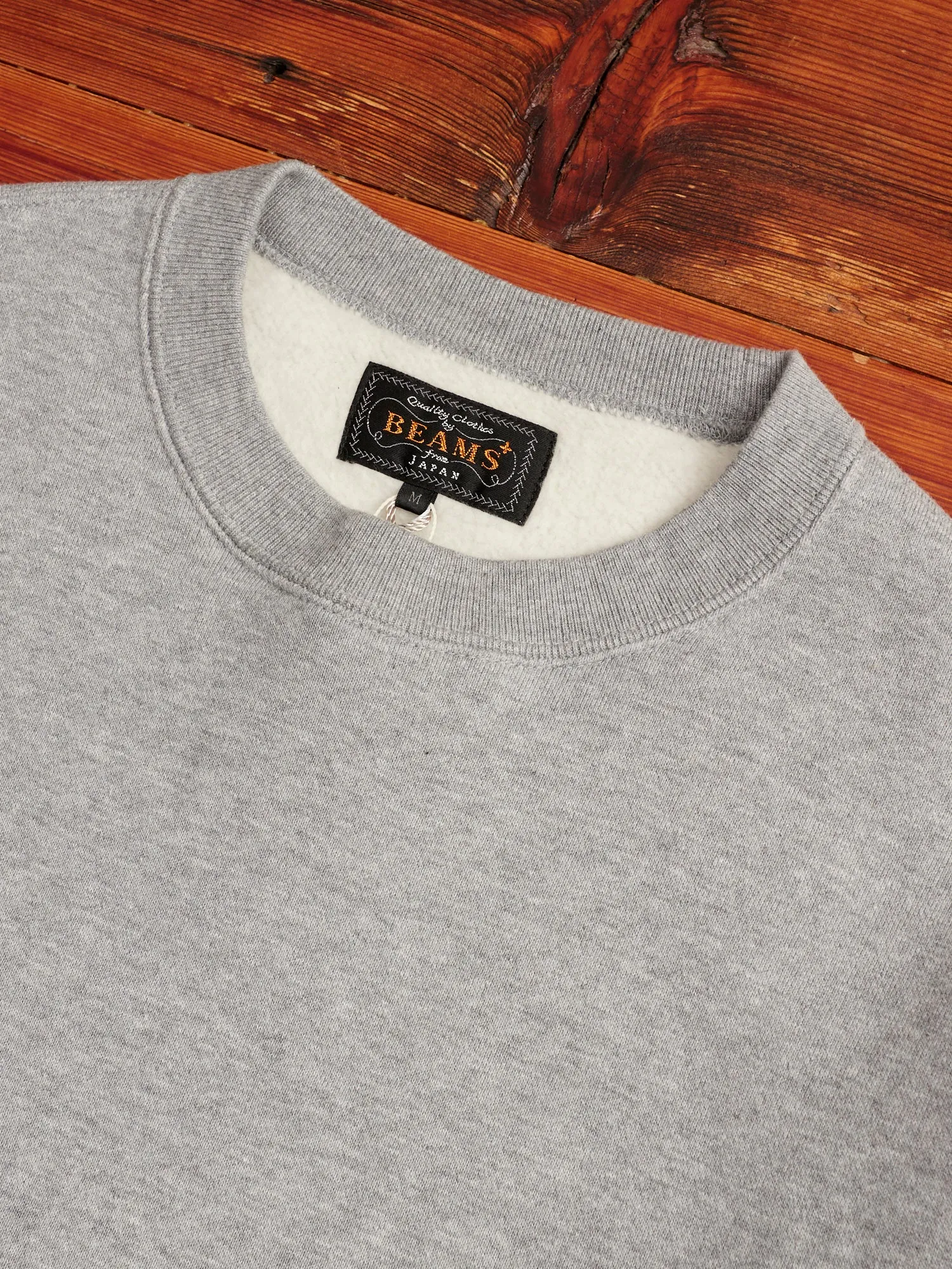 Japan-Made Fleece Crewneck in Heather Grey