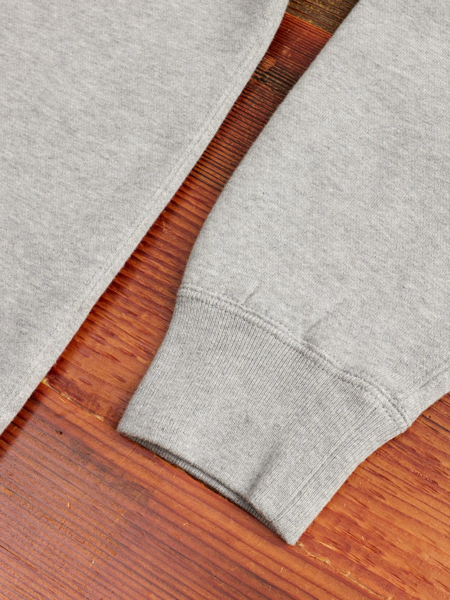 Japan-Made Fleece Crewneck in Heather Grey