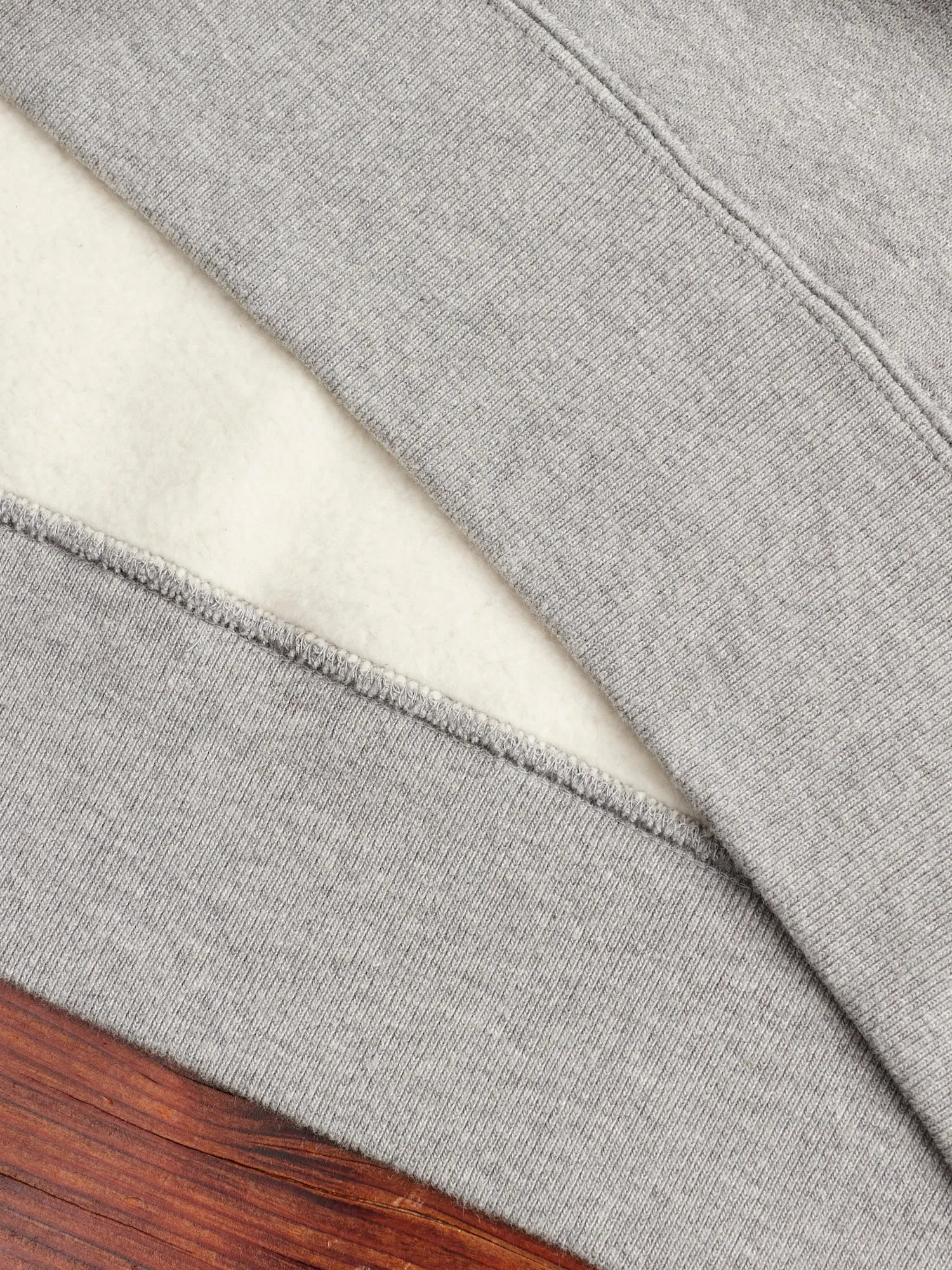 Japan-Made Fleece Crewneck in Heather Grey