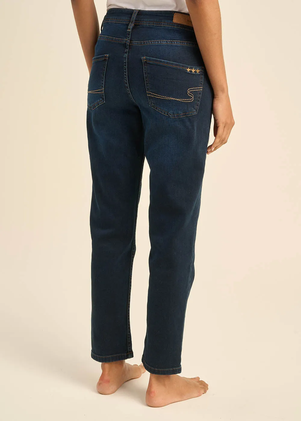 Jean boyfriend à taille médium