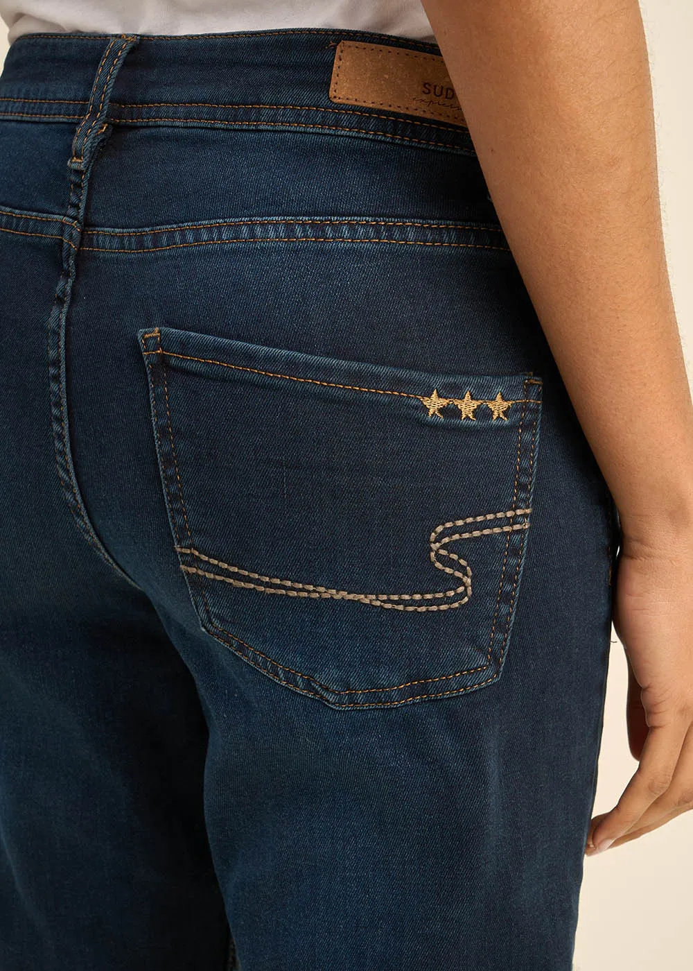 Jean boyfriend à taille médium