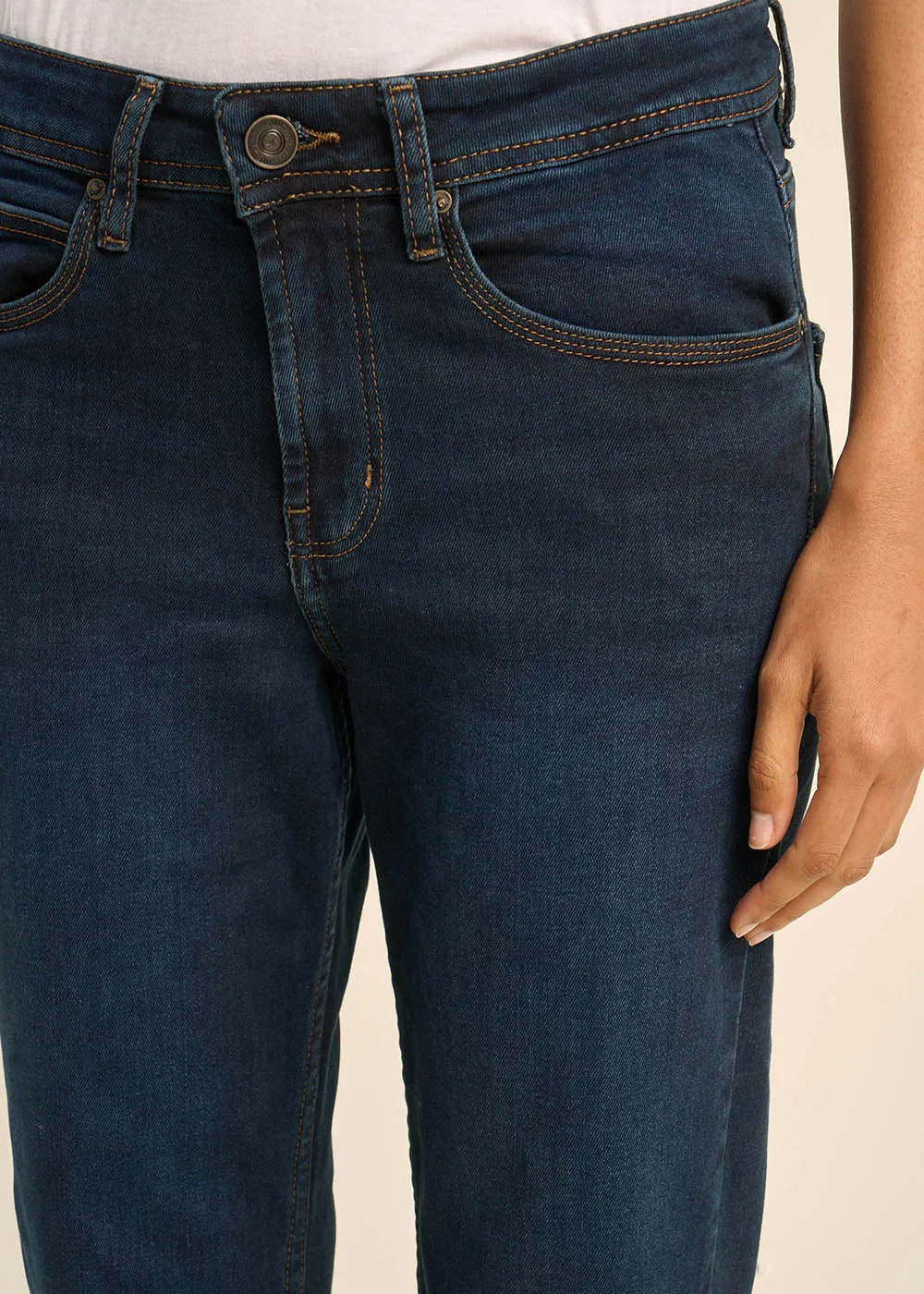 Jean boyfriend à taille médium