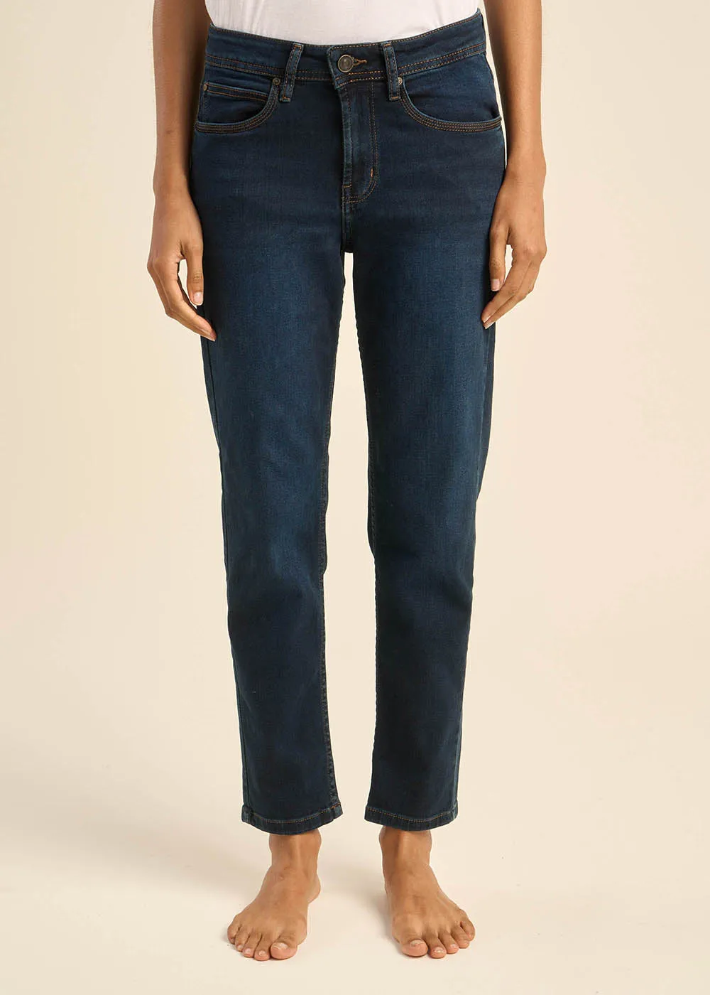 Jean boyfriend à taille médium