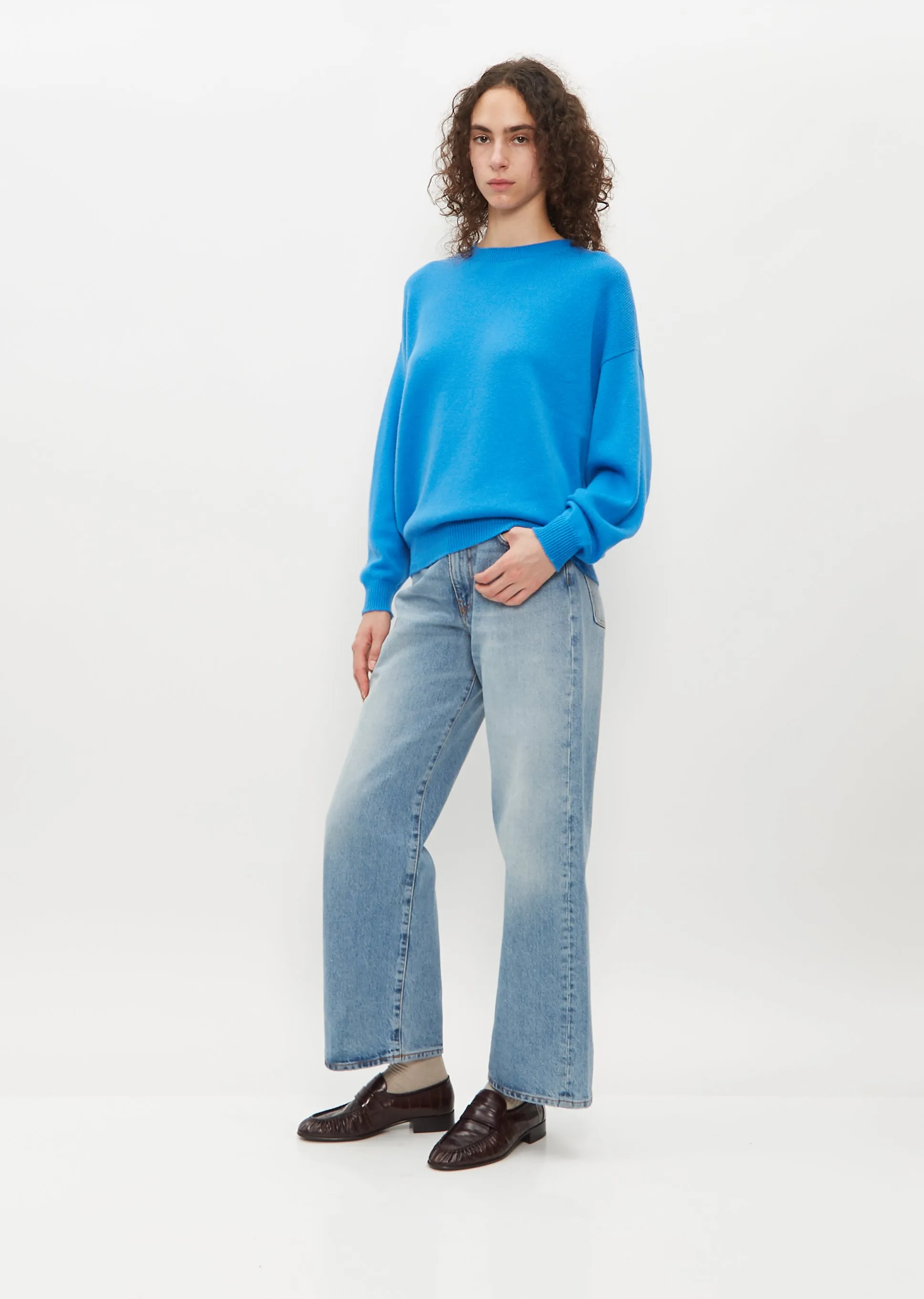 Joy Slouchy Crew Neck Sweater — Norse Blue