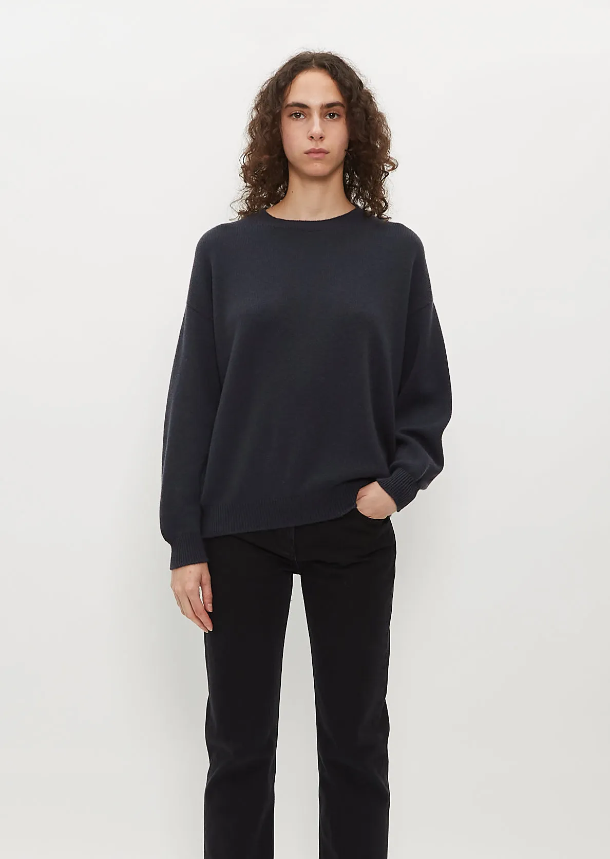 Joy Slouchy Crew Neck Sweater — Siberian Grey