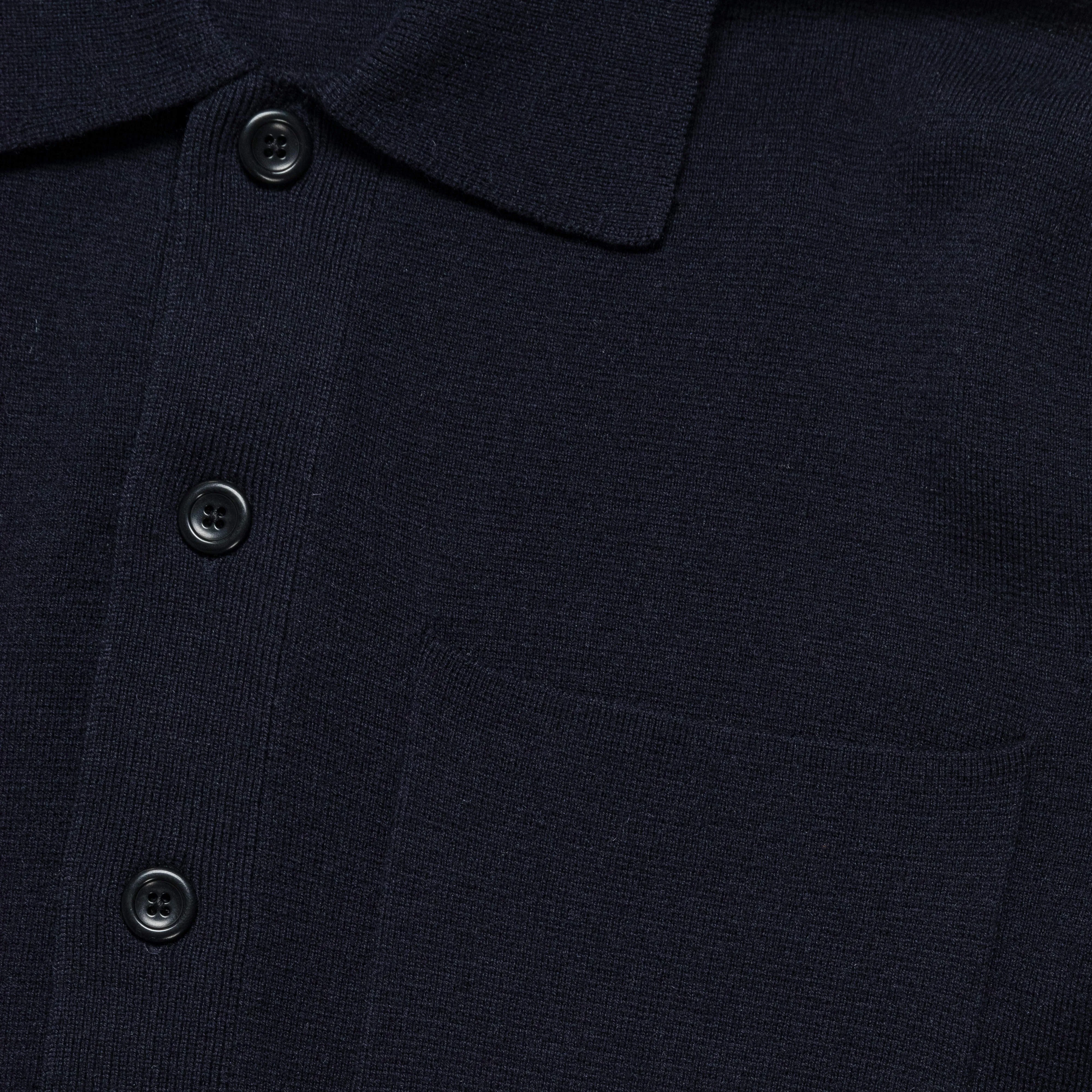 Kian Merino Cotton Milano Polo - Dark Navy