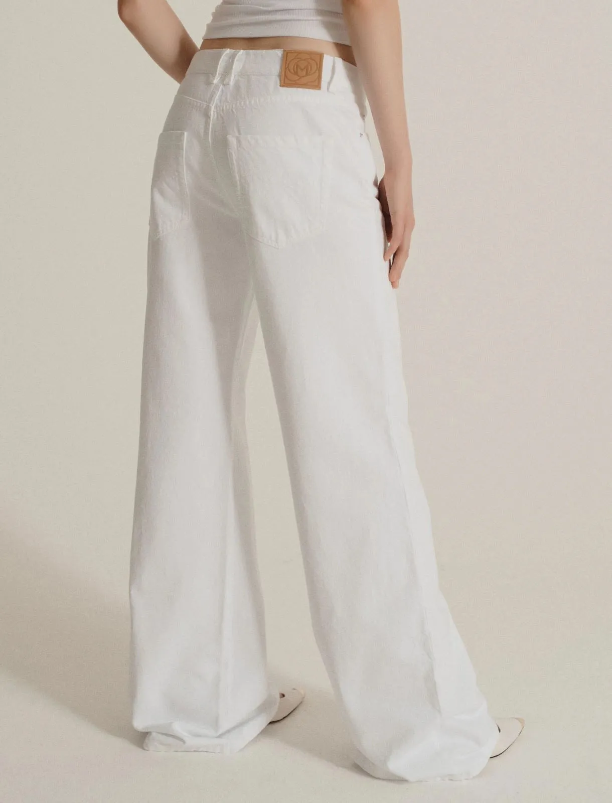 MARELLA Wide Leg White Jeans