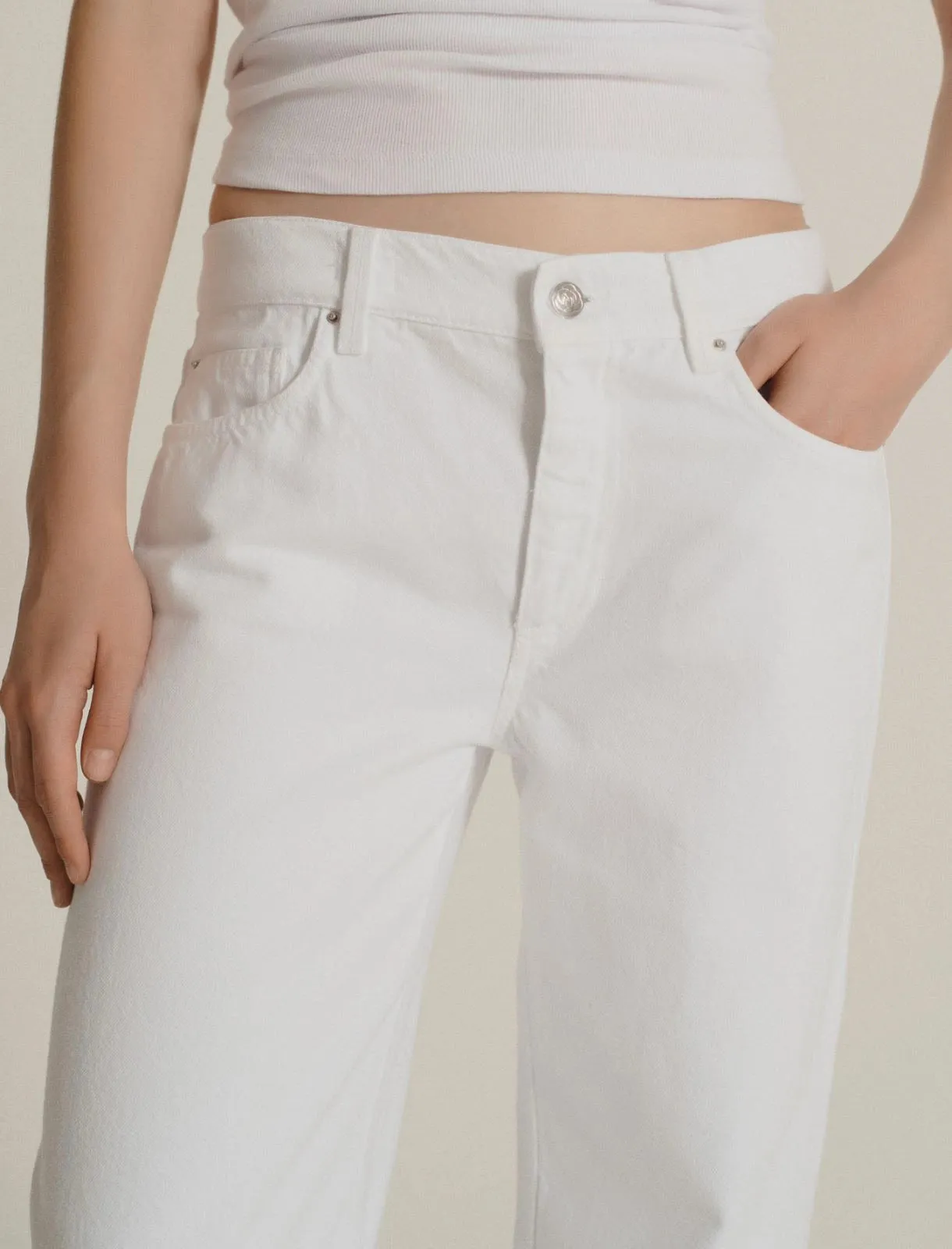 MARELLA Wide Leg White Jeans