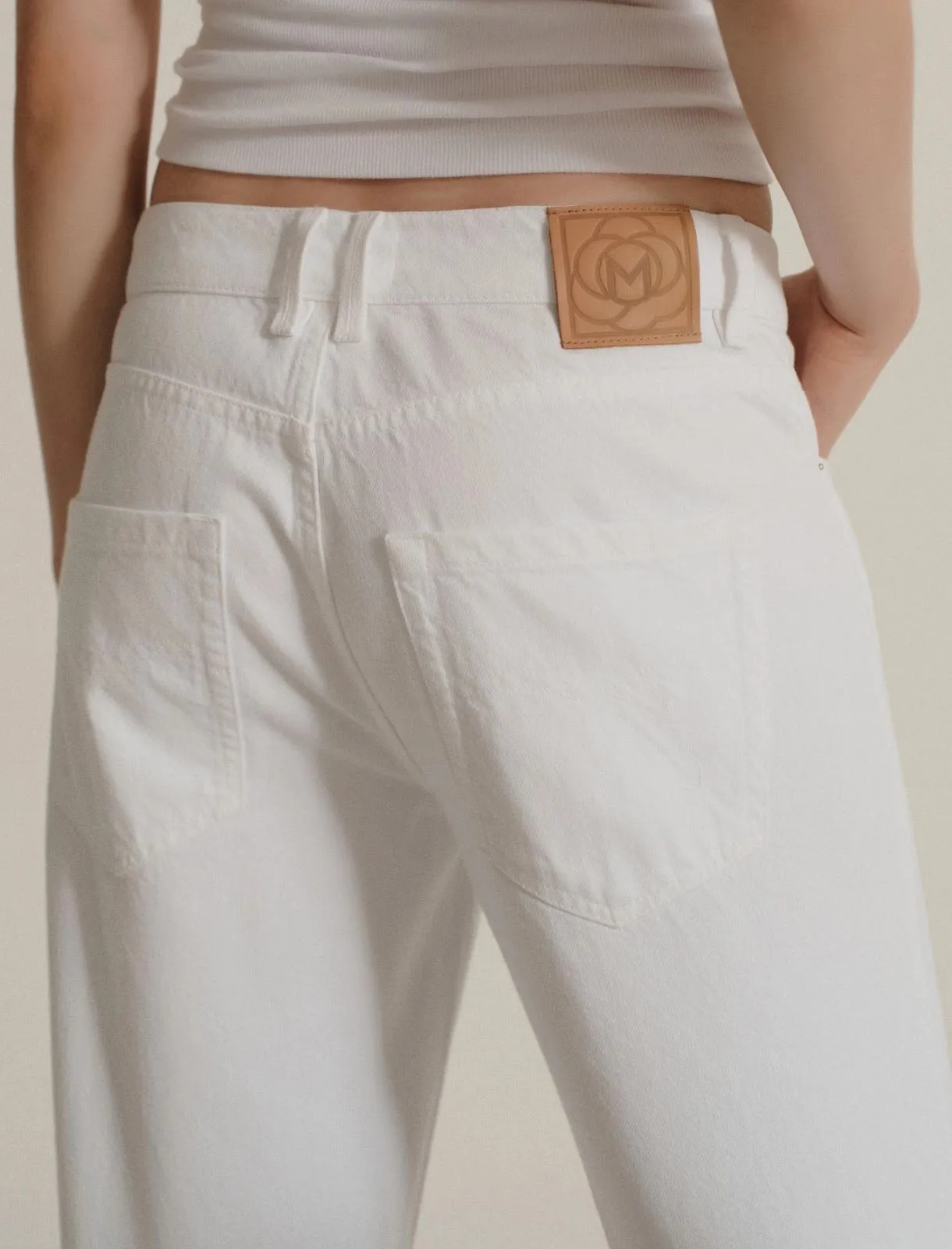 MARELLA Wide Leg White Jeans